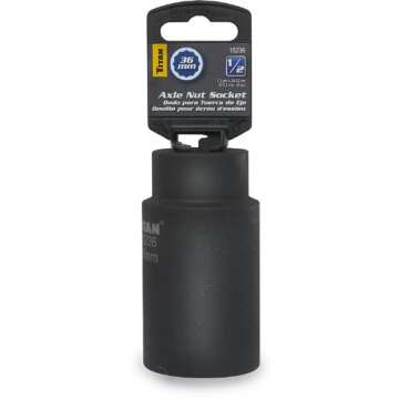 Titan Tools 15236 36mm 1/2" Drive 12 Point Axle Nut Socket for Professional Use