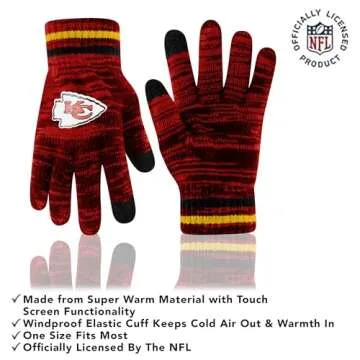 Kansas City Chiefs NFL Beanie and Touchscreen Gloves