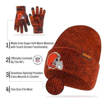 Kansas City Chiefs NFL Beanie and Touchscreen Gloves