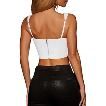 KOSUSANILL Sexy Women's Bustier Corset Top Y2K Push Up Strap Tank Top Vintage Streetwear Crop Tops Party Clubwear Bodice