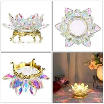 Stunning Crystal Lotus Candle Holder for Elegant Decor
