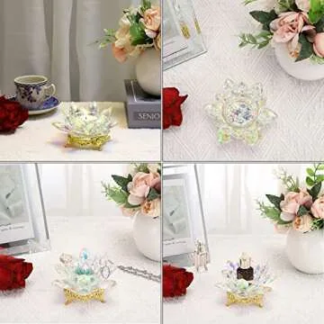 Stunning Crystal Lotus Candle Holder for Elegant Decor