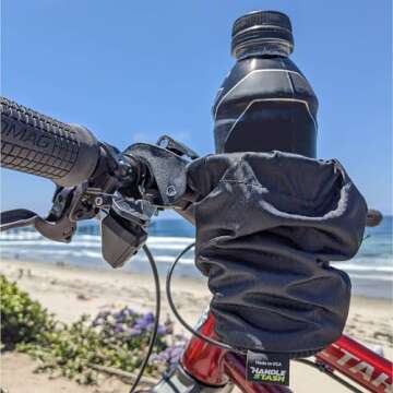 HandleStash Shock-Absorbing Bike Cup Holder (Double Black Diamond) | Fits All Handlebars | Adjustable to Any Size Drink | Made for Bicycles, Boats, Wheelchairs | Xmas Stocking Stuffer | Made in USA