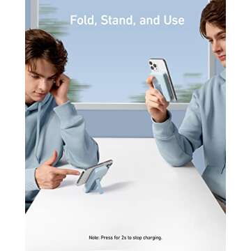 Anker 633 Magnetic Battery, 10,000mAh Wireless Portable Charger, 20W USB-C Power Bank with Stand, Magsafe-Compatible for iPhone 16/iPhone Series