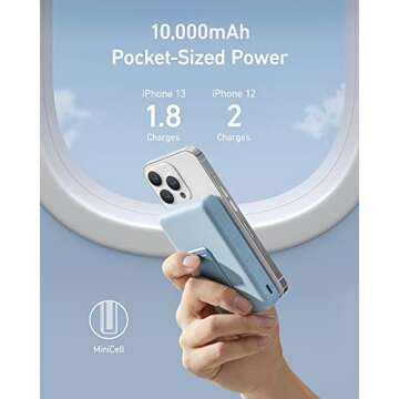 Anker 633 Magnetic Battery, 10,000mAh Wireless Portable Charger, 20W USB-C Power Bank with Stand, Magsafe-Compatible for iPhone 16/iPhone Series