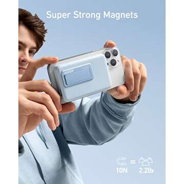 Anker 633 Magnetic Battery, 10,000mAh Wireless Portable Charger, 20W USB-C Power Bank with Stand, Magsafe-Compatible for iPhone 16/iPhone Series