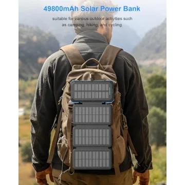 Kepswin Solar Charger Power Bank 49800mAh for Outdoor Adventures