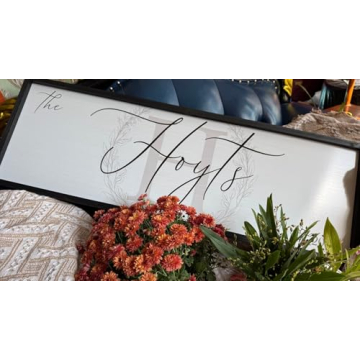 Last Name Signs for Home, Personalized Wall Decor, Monogram Gifts, Framed Wooden Family Name Sign fo...