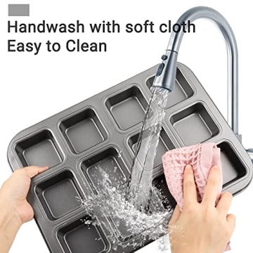 Beasea 12 Cavity Mini Brownie Pan Set for Perfect Treats