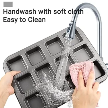 Beasea 12 Cavity Mini Brownie Pan Set for Perfect Treats