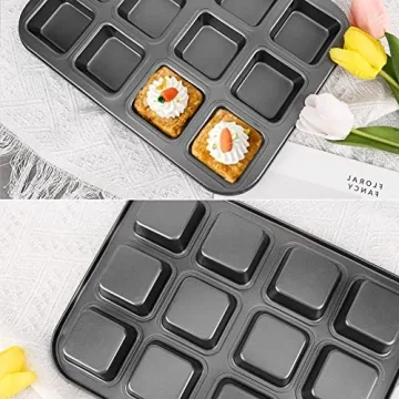 Beasea 12 Cavity Mini Brownie Pan Set for Perfect Treats