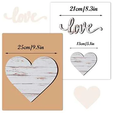 Chitidr Heart Shaped Wood Signs for Home Decor