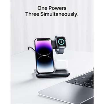 Intoval Charging Station for Apple iPhone/iWatch/Airpods, 3 in 1 Wireless Charger for iPhone 14/13/1...