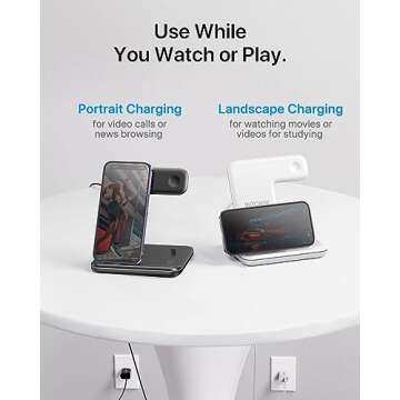 Intoval Charging Station for Apple iPhone/iWatch/Airpods, 3 in 1 Wireless Charger for iPhone 14/13/12/11/XS/XR/XS/X/8, iWatch 8/Ultra/7/6/SE/5/4/3/2, Airpods Pro2/Pro1/3/2/1 (Z5,Black)