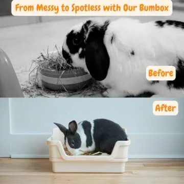 Bumbox Rabbit Large Litter Box Safe for Bunny Feet 15.75in