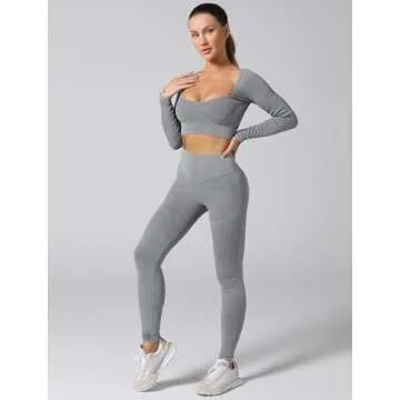 Stylish ABOCIW Women's 2 Piece Seamless Workout Set