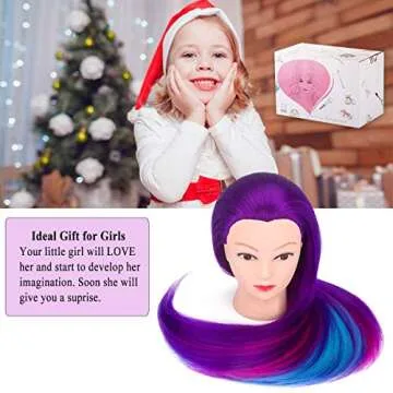 MYSWEETY 28" Mannequin Head for Kids' Hairstyling Fun