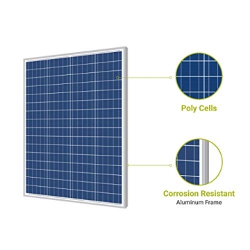100W Polycrystalline Solar Panel for RV Marine Off Grid