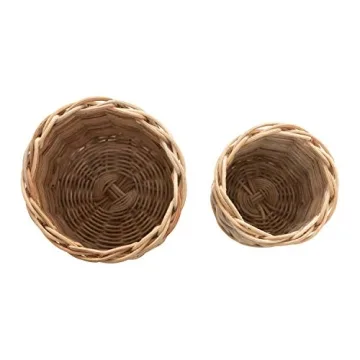 Creative Co-Op Hand-Woven Wicker Basket Set for Stylish Storage