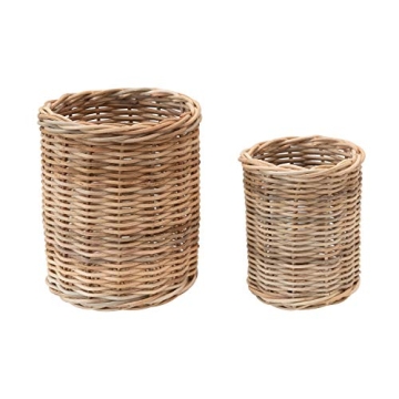 Creative Co-Op Hand-Woven Wicker Basket Set for Stylish Storage