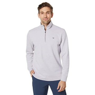 Vineyard Vines Men's Saltwater Quarter-Zip Pullover Sweater in Granite Size Large