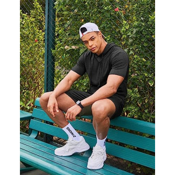 COOFANDY Men's Tracksuit Short Sleeve Sports Hoodie Set