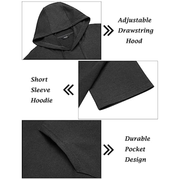 COOFANDY Men's Tracksuit Short Sleeve Sports Hoodie Set