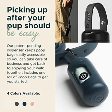 Diggs Dog Poop Bag Dispenser with Secure Leash Clip