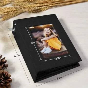 MSTONAL Small Photo Album 4x6, Mini Photo Album Holds 100 Pockets, Black Picture Album for 4x6 Photo...