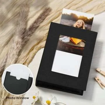 MSTONAL Small Photo Album 4x6, Mini Photo Album Holds 100 Pockets, Black Picture Album for 4x6 Photos, Slip-in Photo Book for Family Friends Wedding Graduation Birthday