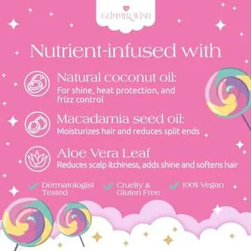 Glimmer Wish Unicorn Hair Detangler Spray For Kids, Hair Detangler Spray for Women, Kids Detangler Spray, Detangling Spray, Kids Hair Products, Kids Leave in Conditioner Spray, 5 fl oz