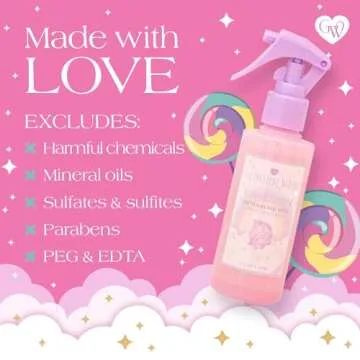 Glimmer Wish Unicorn Hair Detangler Spray For Kids, Hair Detangler Spray for Women, Kids Detangler Spray, Detangling Spray, Kids Hair Products, Kids Leave in Conditioner Spray, 5 fl oz