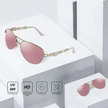 Stylish FONHCOO Aviator Sunglasses with UV400 Protection