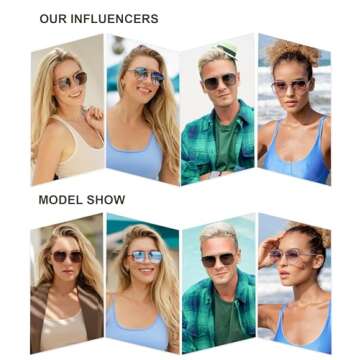 SOJOS Classic Square Aviator Sunglasses for Women Men Retro Hexagon UV400 Protection Shades SJ1222, ...