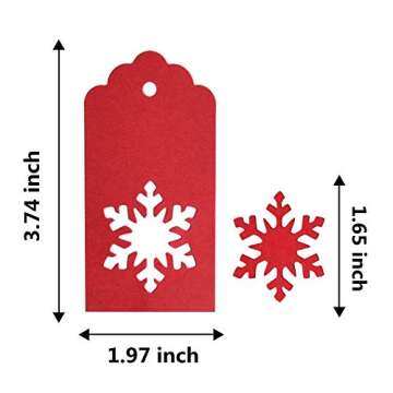 150 Paper Kraft Christmas Gift Tags with Snowflake Design and Twine