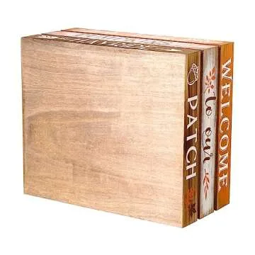 Glitzhome Fall Harvest Wooden Crates, Rustic Nesting Wooden Crates Set of 2, Fall Decorative Storage Gift Wood Crates for Display, Farmhouse Wooden Storage Boxes for Autumn Harvest