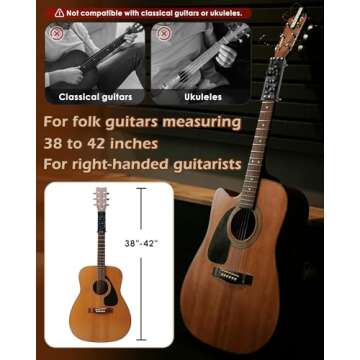 Guitar Chord Trainer, Guitar Chord Presser for Acoustic Guitar, Guitar Chords Presser for Beginners and Arthritis Player, Easy to Press and Switch Chords