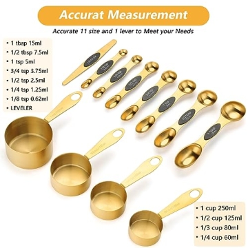 GuDoQi Gold Magnetic Measuring Cups & Spoons Set