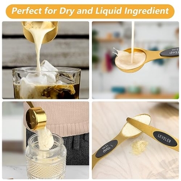 GuDoQi Gold Magnetic Measuring Cups & Spoons Set