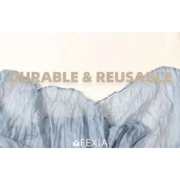 FEXIA 6 Pack Dusty Blue Table Runner 35x120 Inches Gauze Table Runner for Bridal Shower Wedding Party First Communion Centerpiece Engagement Boho Table Decoration (Dusty Blue)