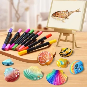 Acrylic Paint Pens Markers, 20 Colors Dual Tips Waterproof Paint Markers For Rock Painting, Fabric, Metal, Glass, Wood, Canvas, Ceramic, Plastic, Non-Toxic & Odor, Premium Art And DIY Craft Supplies