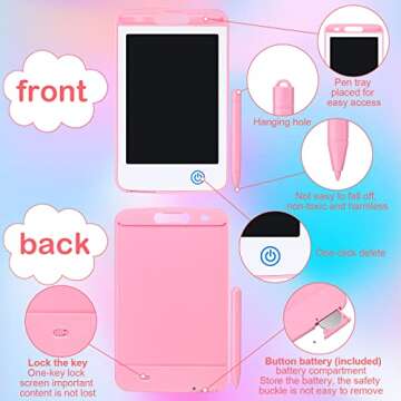4 Pieces LCD Writing Tablet 6.5 Inch Drawing Pad Electronic Color Drawing Board Educational Kids Doo...