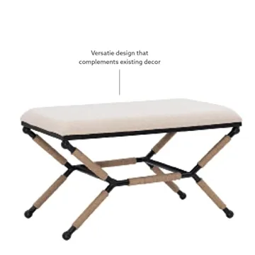 Versatile Linon Farrow Bench for Boho Decor Style