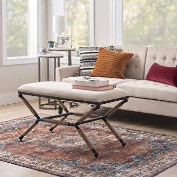 Versatile Linon Farrow Bench for Boho Decor Style