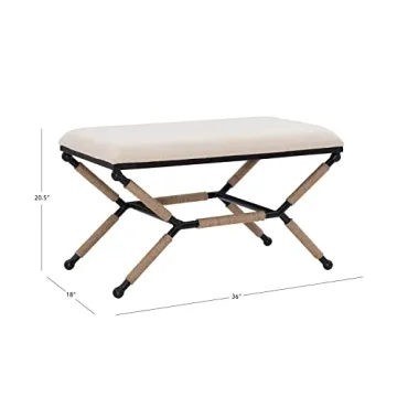 Versatile Linon Farrow Bench for Boho Decor Style