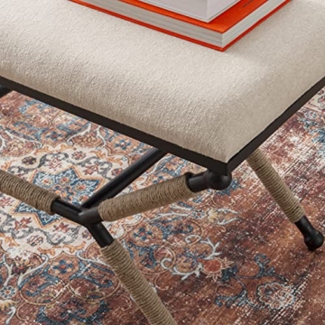 Versatile Linon Farrow Bench for Boho Decor Style