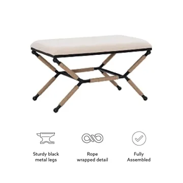 Versatile Linon Farrow Bench for Boho Decor Style
