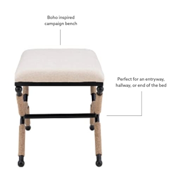 Versatile Linon Farrow Bench for Boho Decor Style