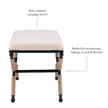 Versatile Linon Farrow Bench for Boho Decor Style