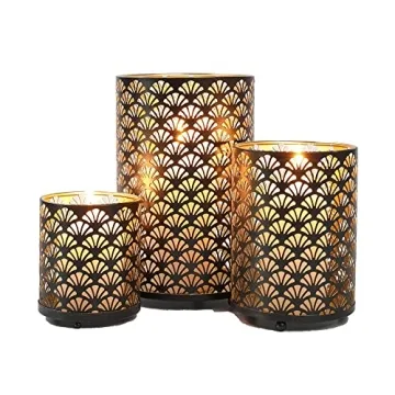 Unique Set of 3 Copper Candle Holders for Elegant Home Decor